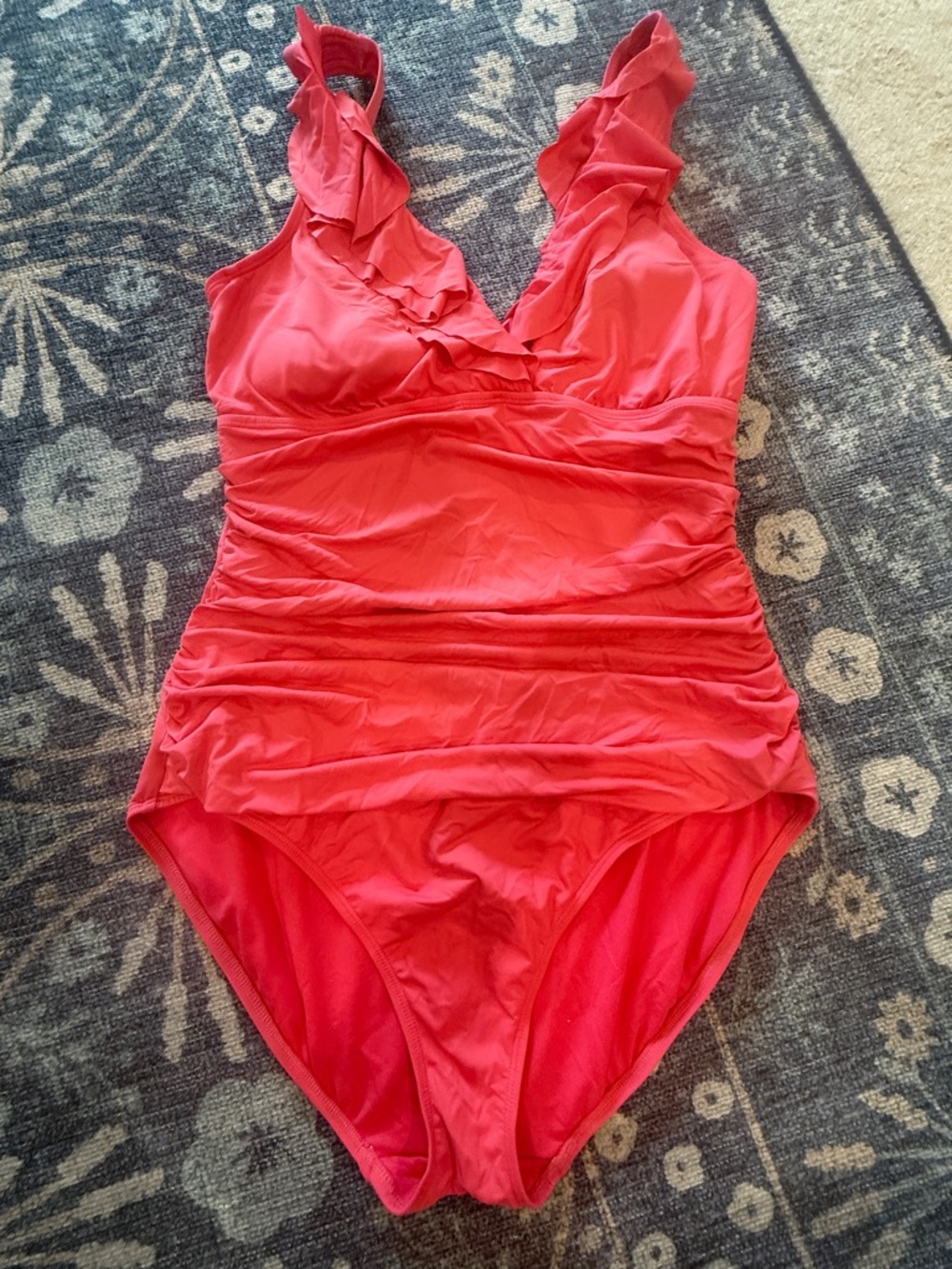 Ralph Lauren Pink Ruffle One-Piece Swimsuit